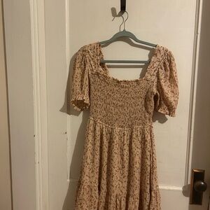 Floral Smocked Dress with Sleeves